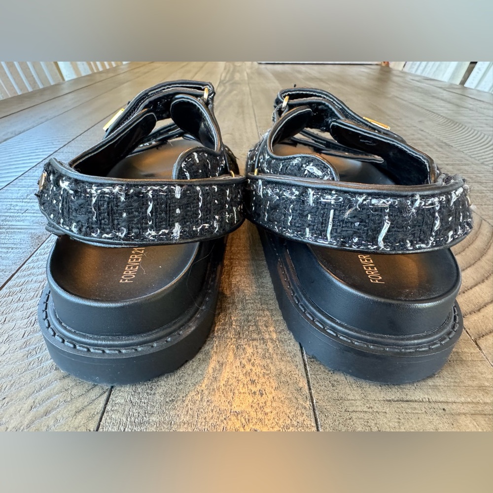Forever 21 Black Sporty Sandals with Velcro Straps Women’s Size 7 (NWOT) - Picture 7 of 15